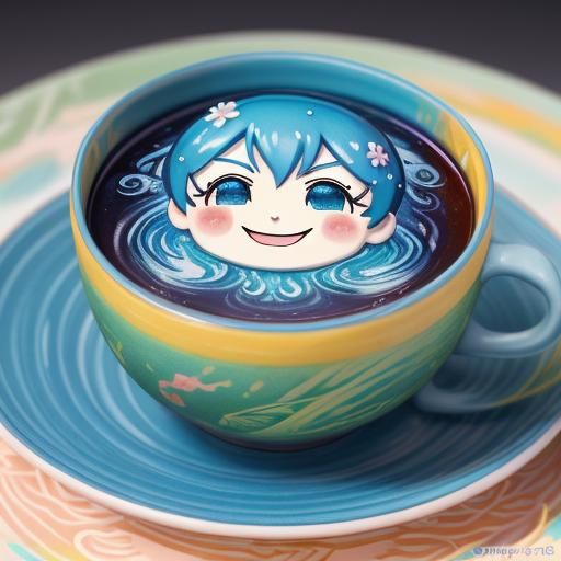 Smiling Food Package in Anime Art Style