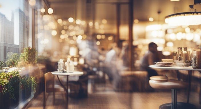 Out of Focus Cafe Reflections in Film Photo