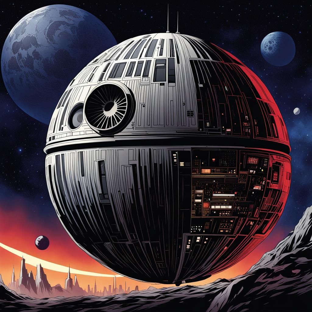 Star Wars Death Star in Anime Style