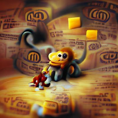 Macaroni and Cheese Monkey Digital Art