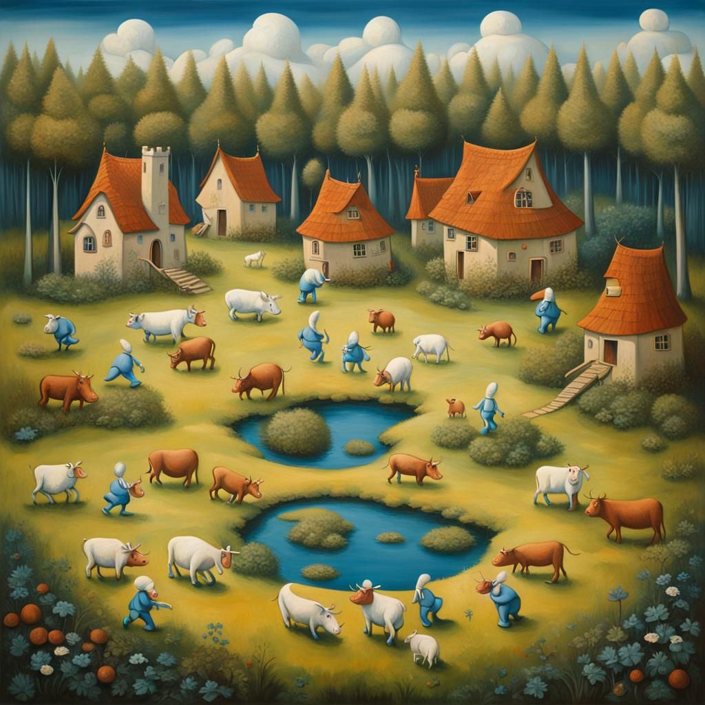 Fantastic Landscape Inspired by Oil Painting