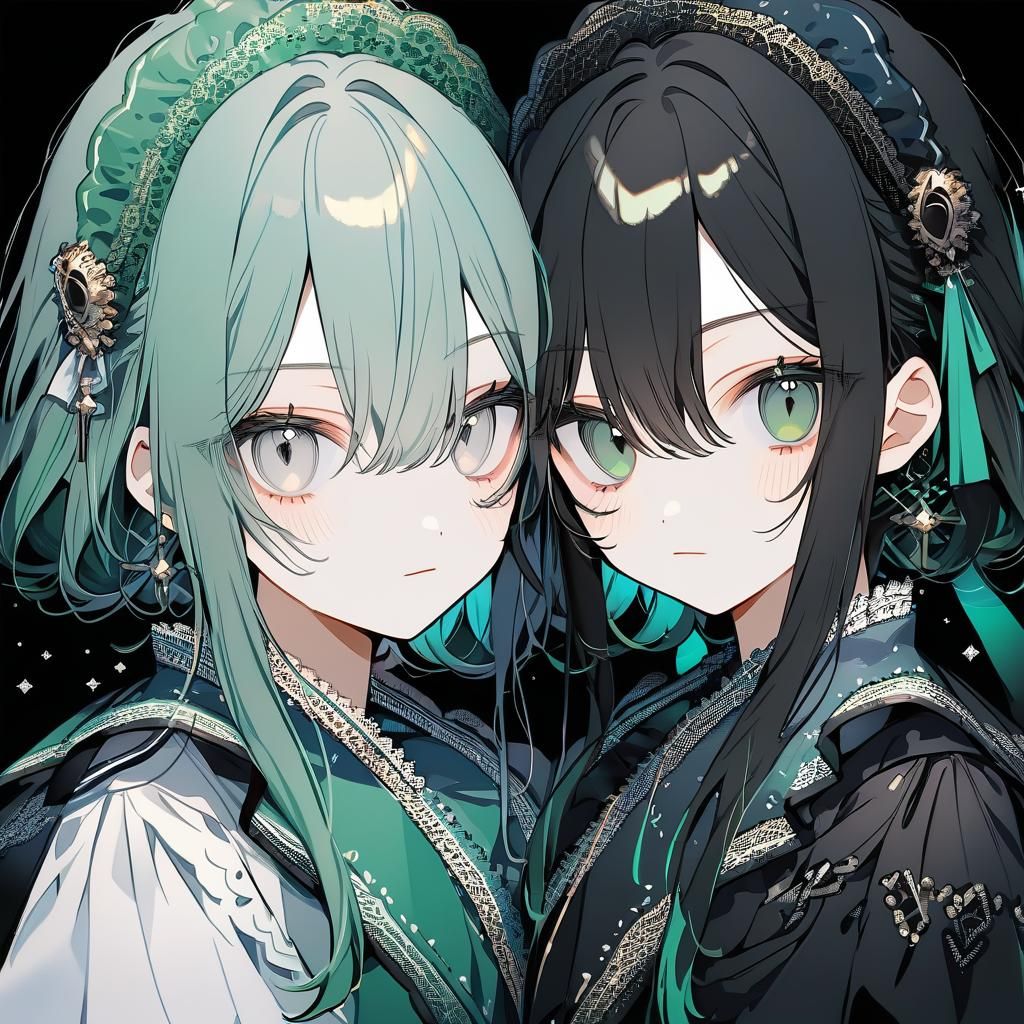 Portrait of Two Girls Hugging