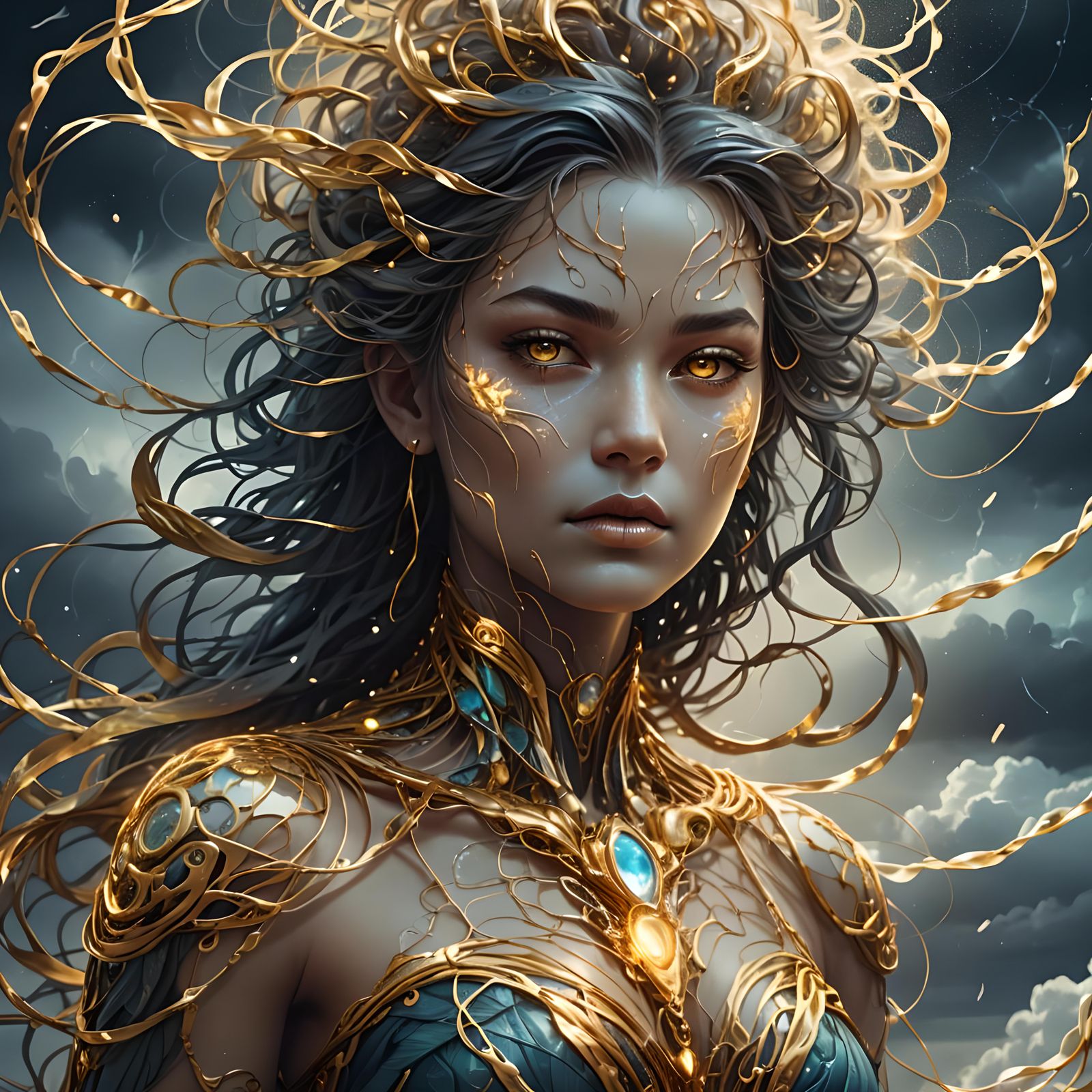 Wind Elemental Digital Art in Hyperdetail