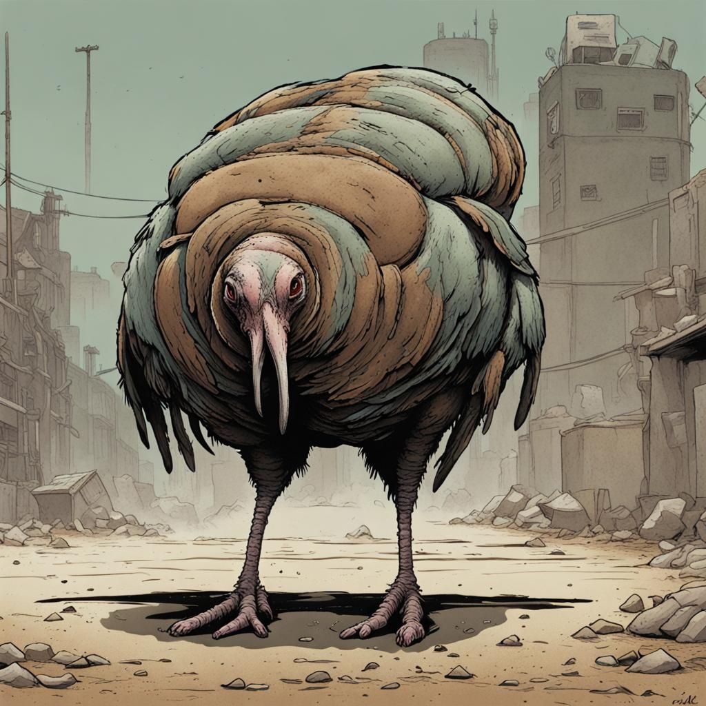 Hybrid Creature in Enki Bilal Style