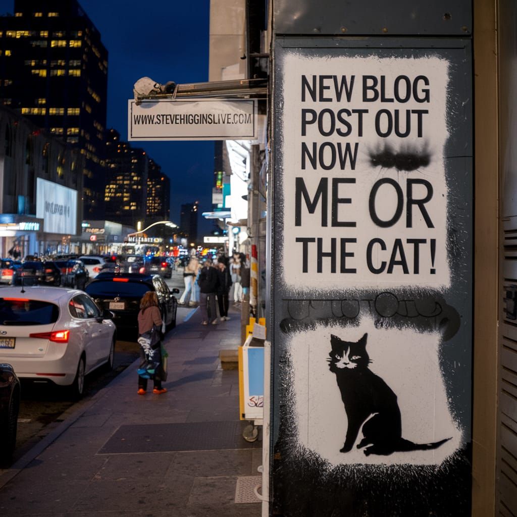 Nighttime New York Street Art in Banksy Style