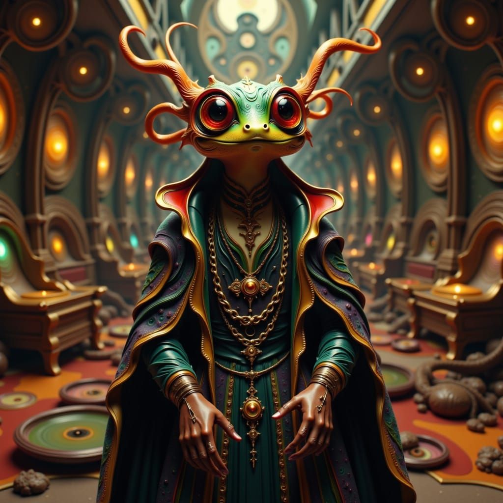 Neimoidian Businessman in Ornate Attire, Syd Mead Style