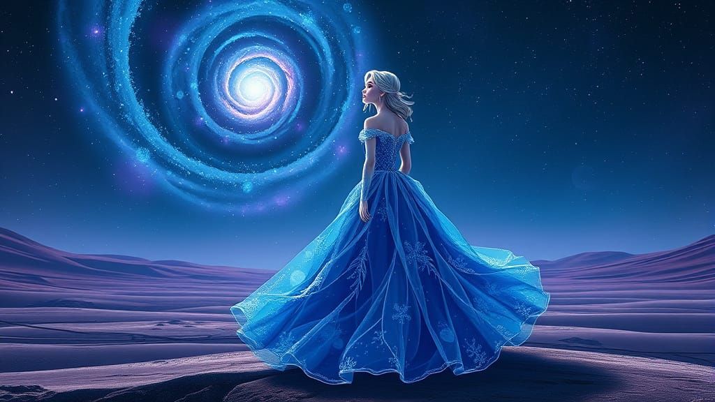 Ethereal Princess on a Windswept Planet, Ghibli Style