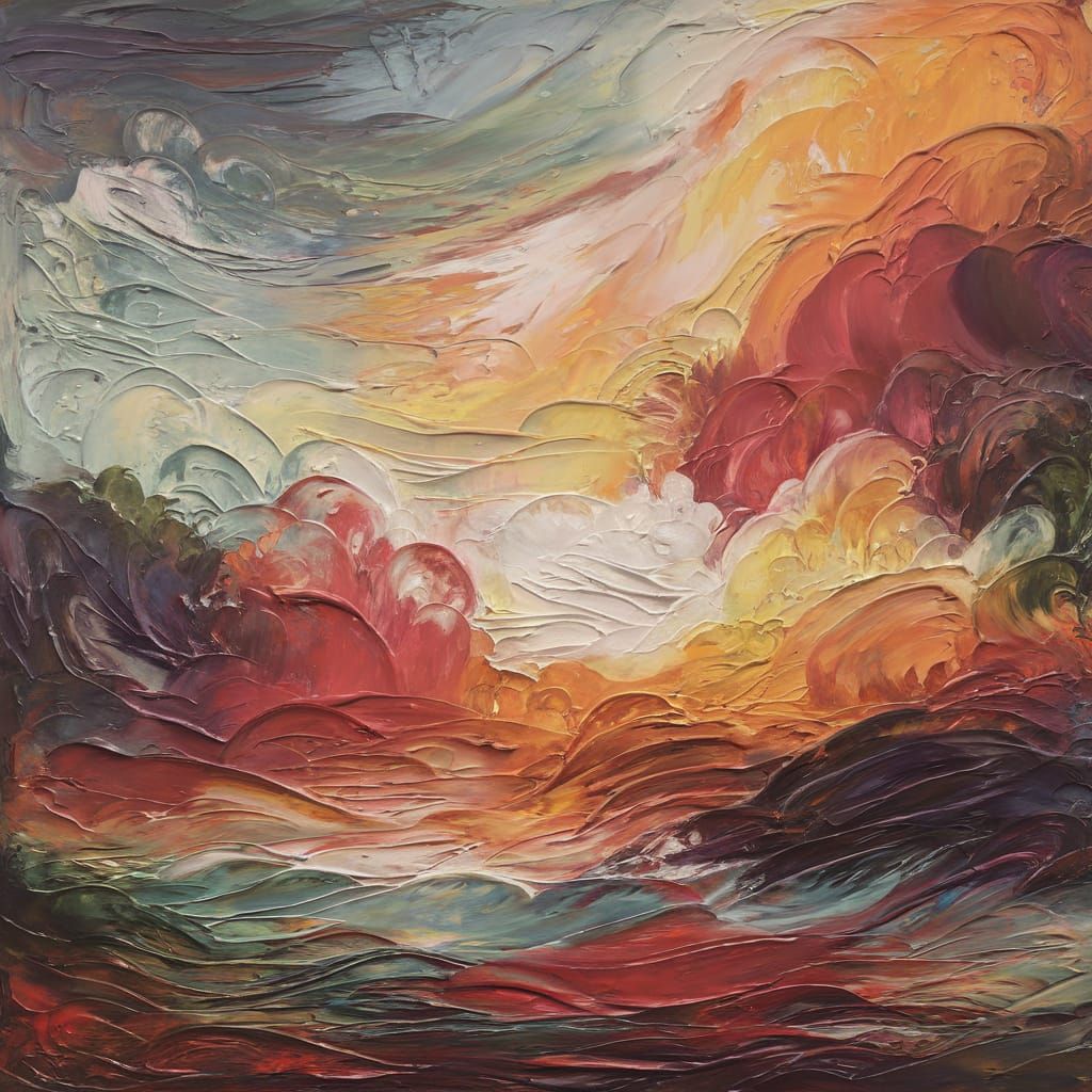 Embossed Plaster Relief of a Cloudy Sky