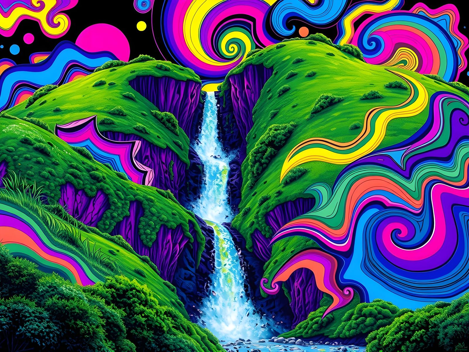 waterfall delight psychedelic