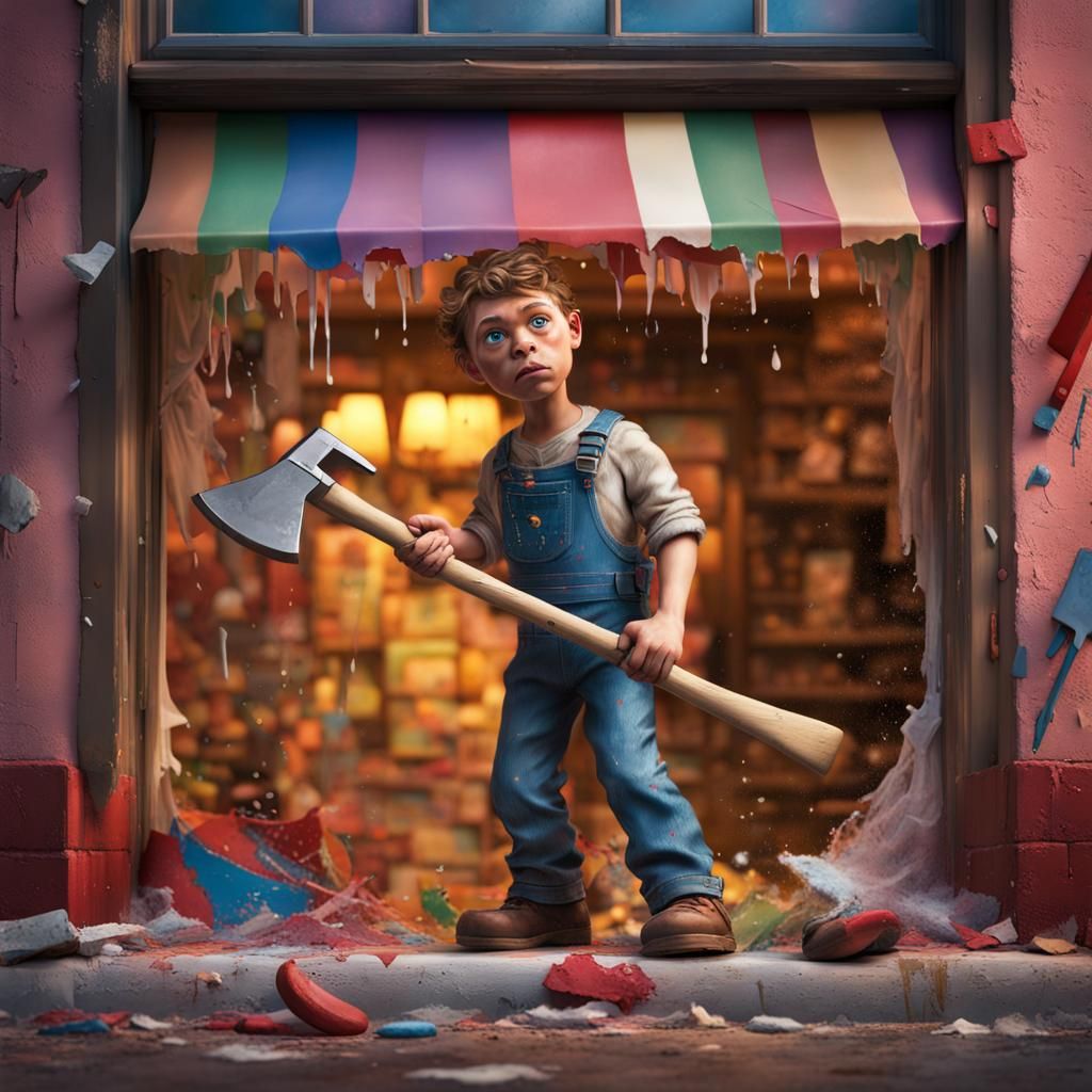 Toys Escape: Hyperrealistic Splash Art