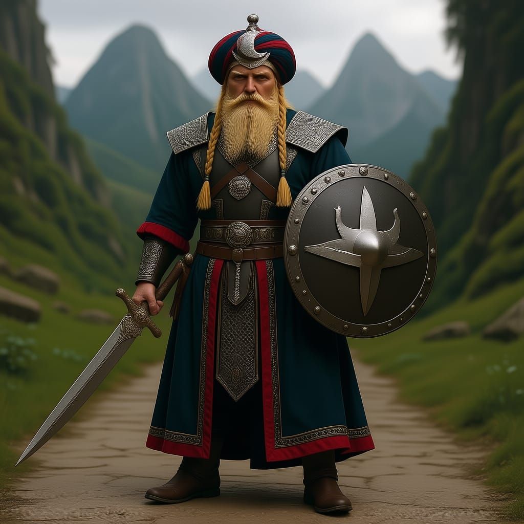 Khand Warrior Attacks Gondor Knight in Pelennor Fields