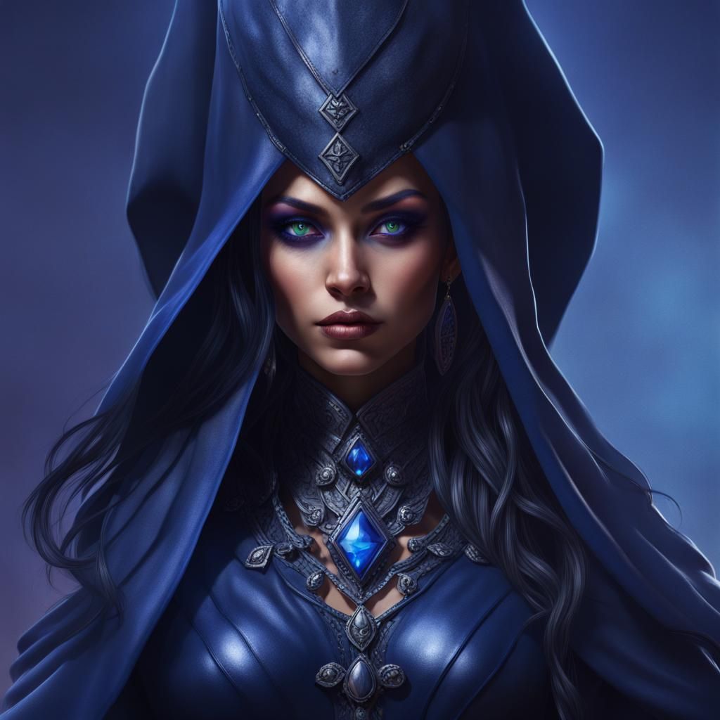 Epic Dark Sorceress in Detailed Digital Art