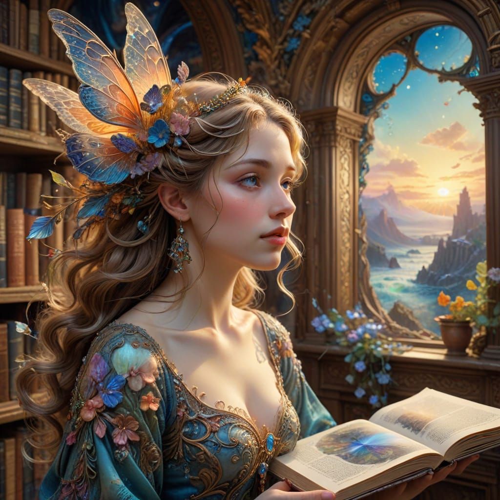 Melting Library: Ephemeral Knowledge in Art Nouveau Style