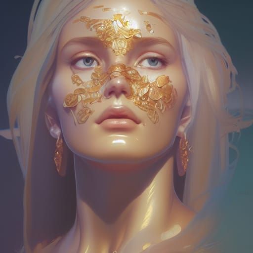 Aphrodite Portrait in Hyperdetailed Style