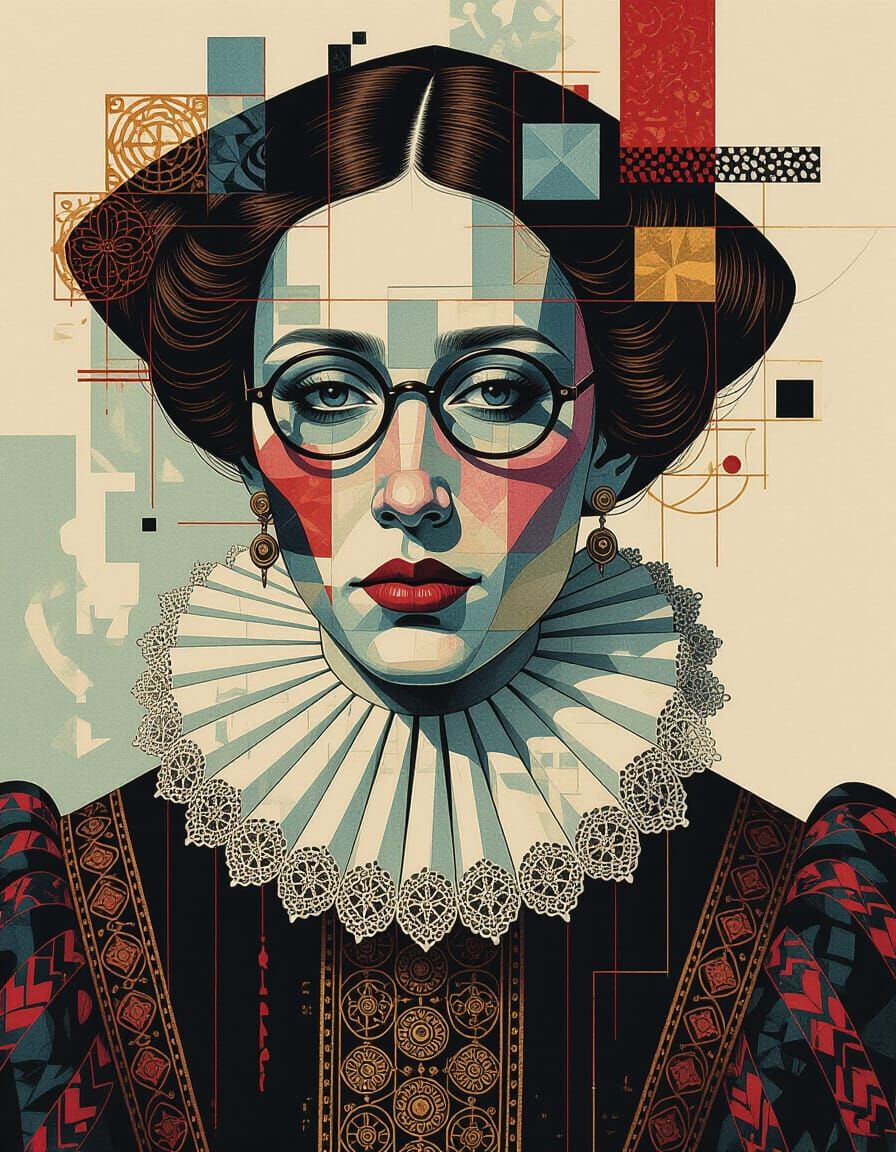 Glitch Art Meets Renaissance Engraving in Gouache and Waterc...