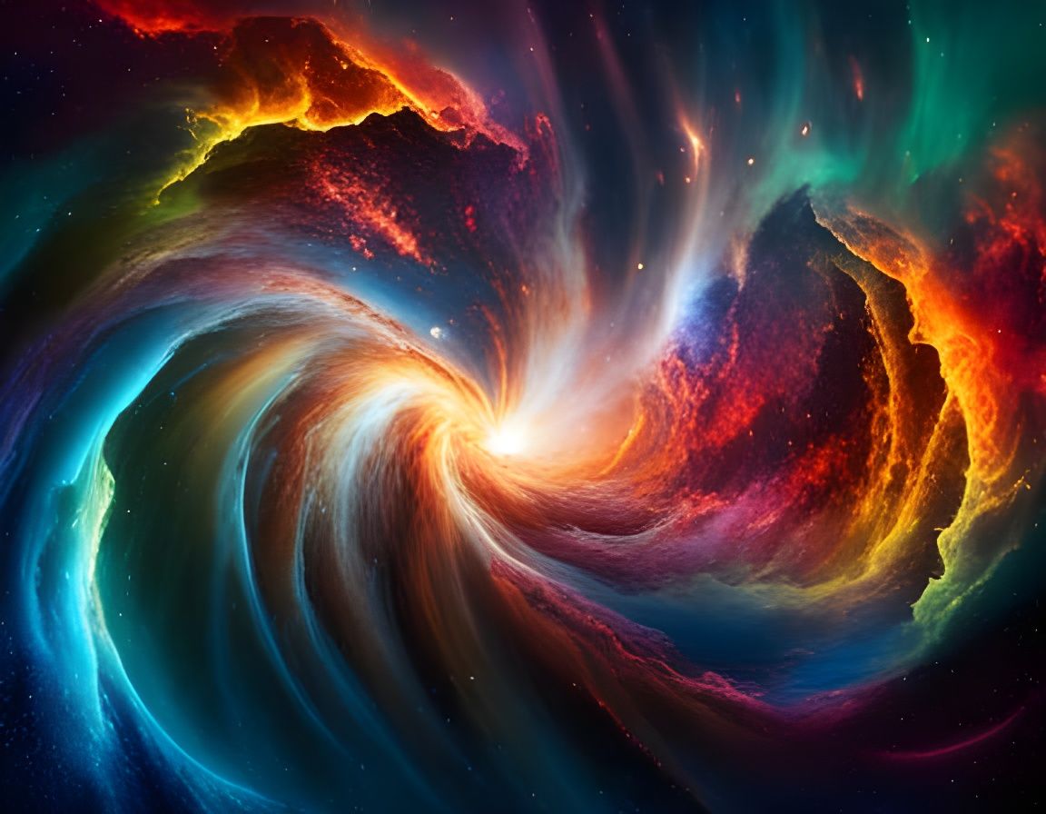 Galactic Collision in Nebula: Hyperrealistic Space Art