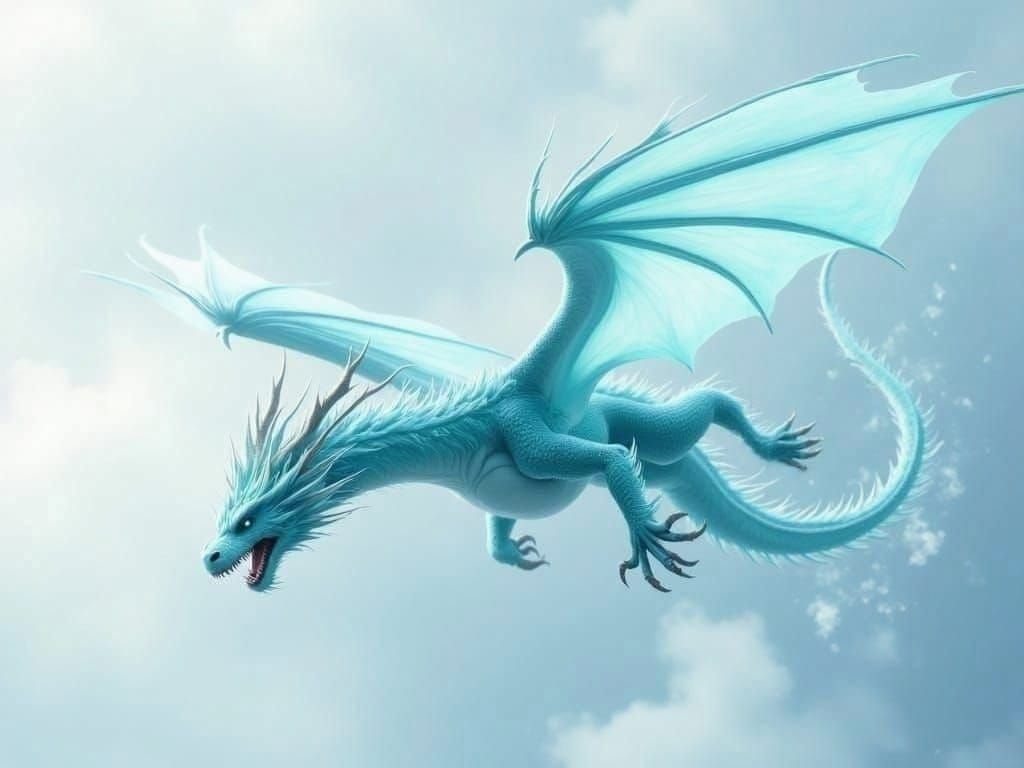 Majestic Blue Dragon Battles Blizzard