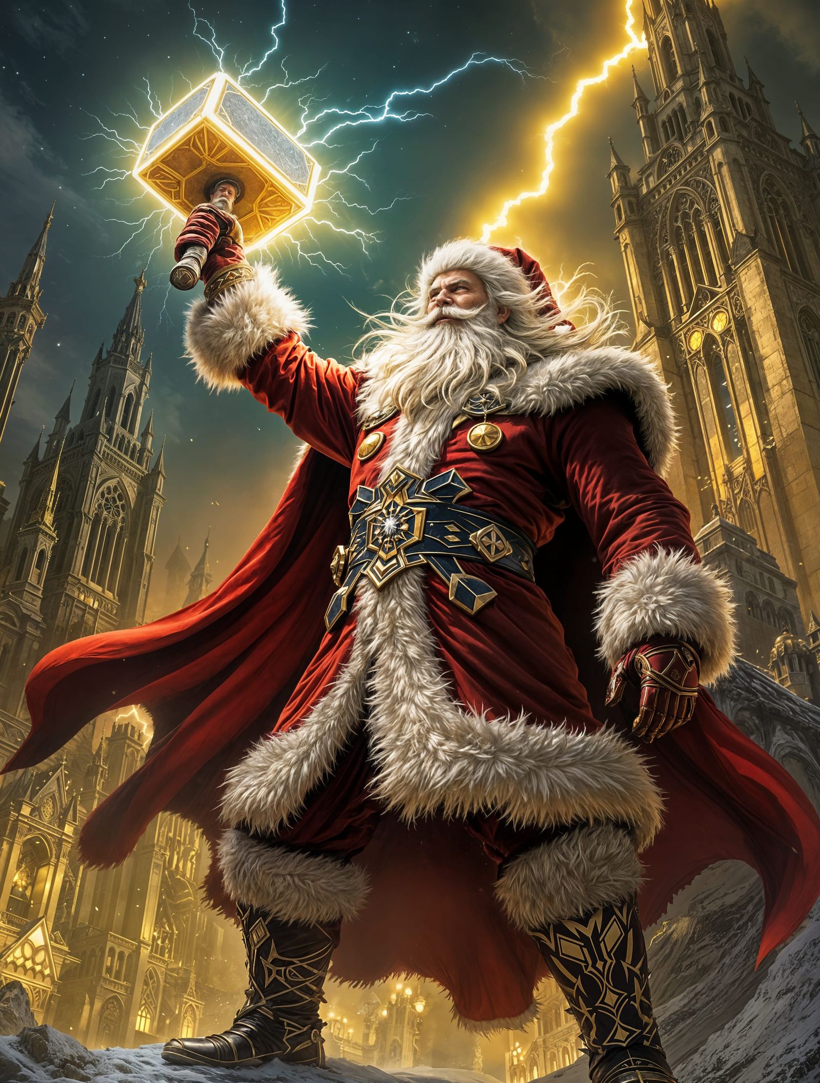 Majestic Santa Claus Reigns in Gothic Asgard