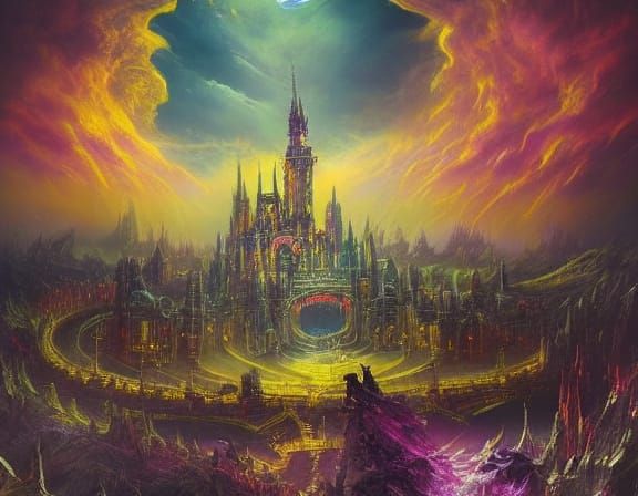 Mystical Alien Emerges From Clouds in Dark Fantasy Art