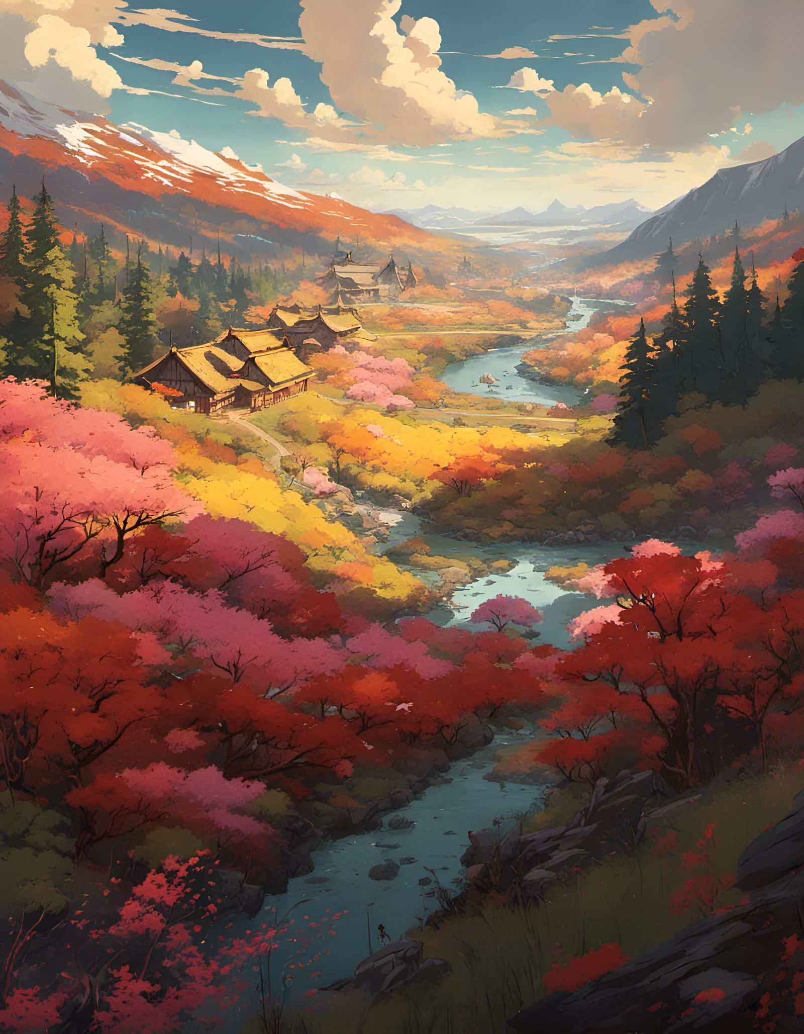 Anime Fantasy Canada Landscape by Studio Ghibli