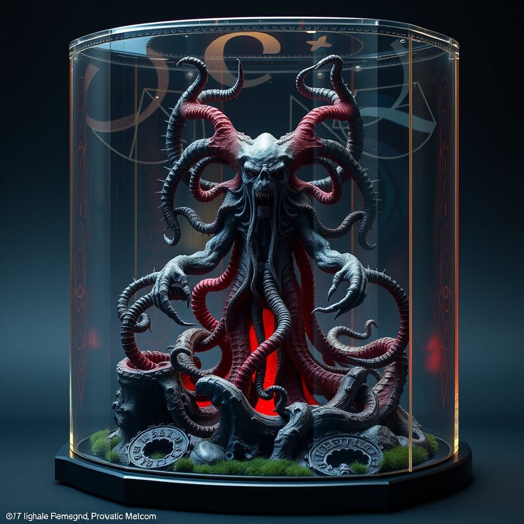 Eldritch Horror Outer God Yog Sothoth in Dark, Surreal Art S...