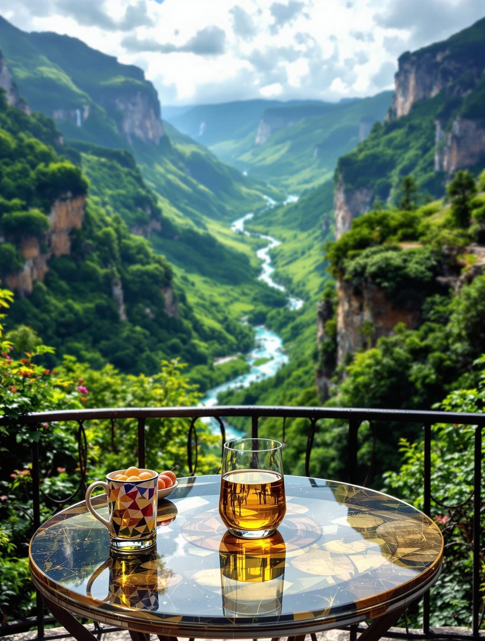 Valley View Reflected: Abstract Art Landscape