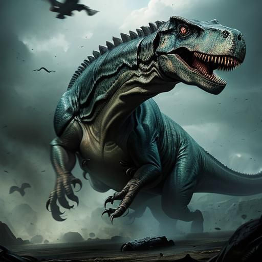 Sinister Jurassic World, Dark Fantasy Art