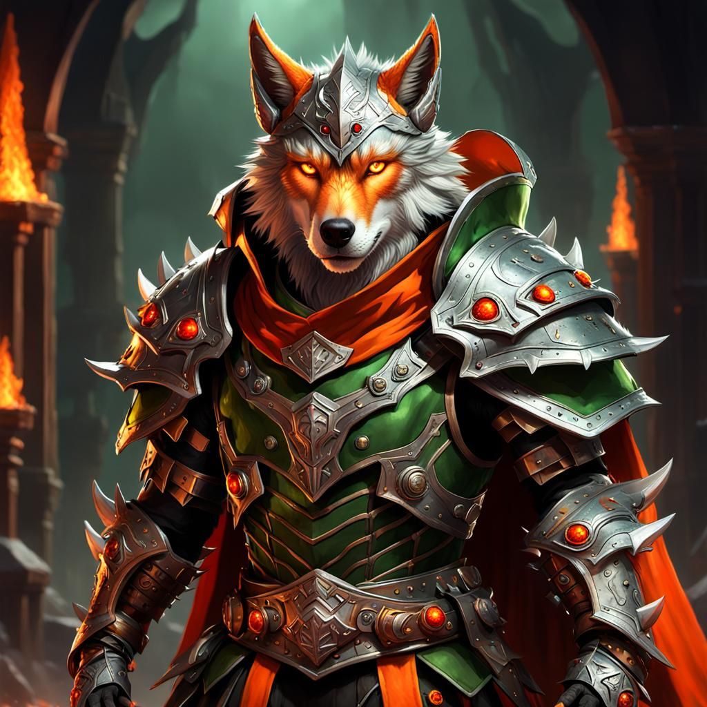 Furry in Ornate Armor, Dark Fantasy Concept Art