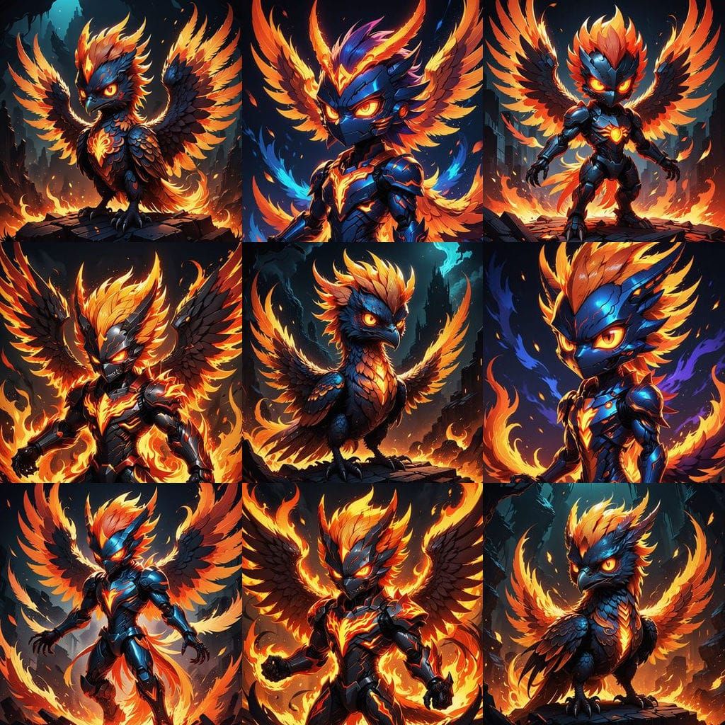 Chibi Cosmic Phoenix in Anime Style