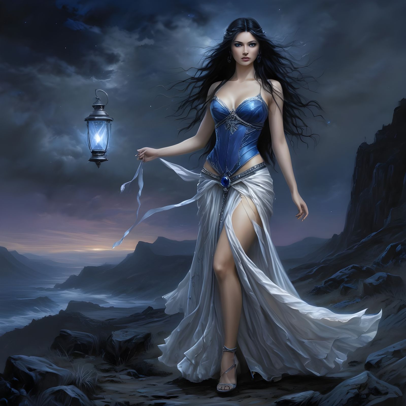 Norse Goddess Illuminates Midnight Wilderness