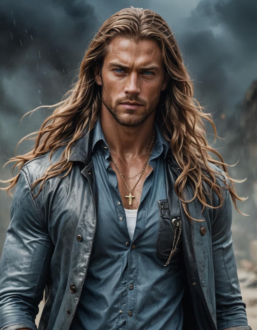 Handsome Man with Open Jacket Detailed Matte Painting