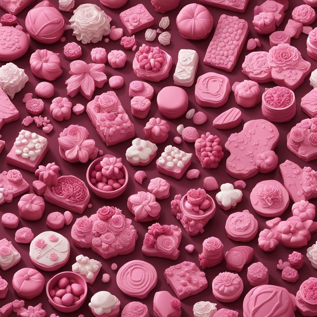 Korean Tteok Dessert Still Life: Detailed Matte Painting