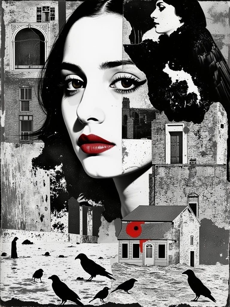 Dramatic Bohemian Portrait in Iridescent Ink and Watercolor ...