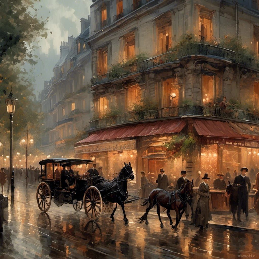 Parisian Jazz Age Scene with Cosmic Twist