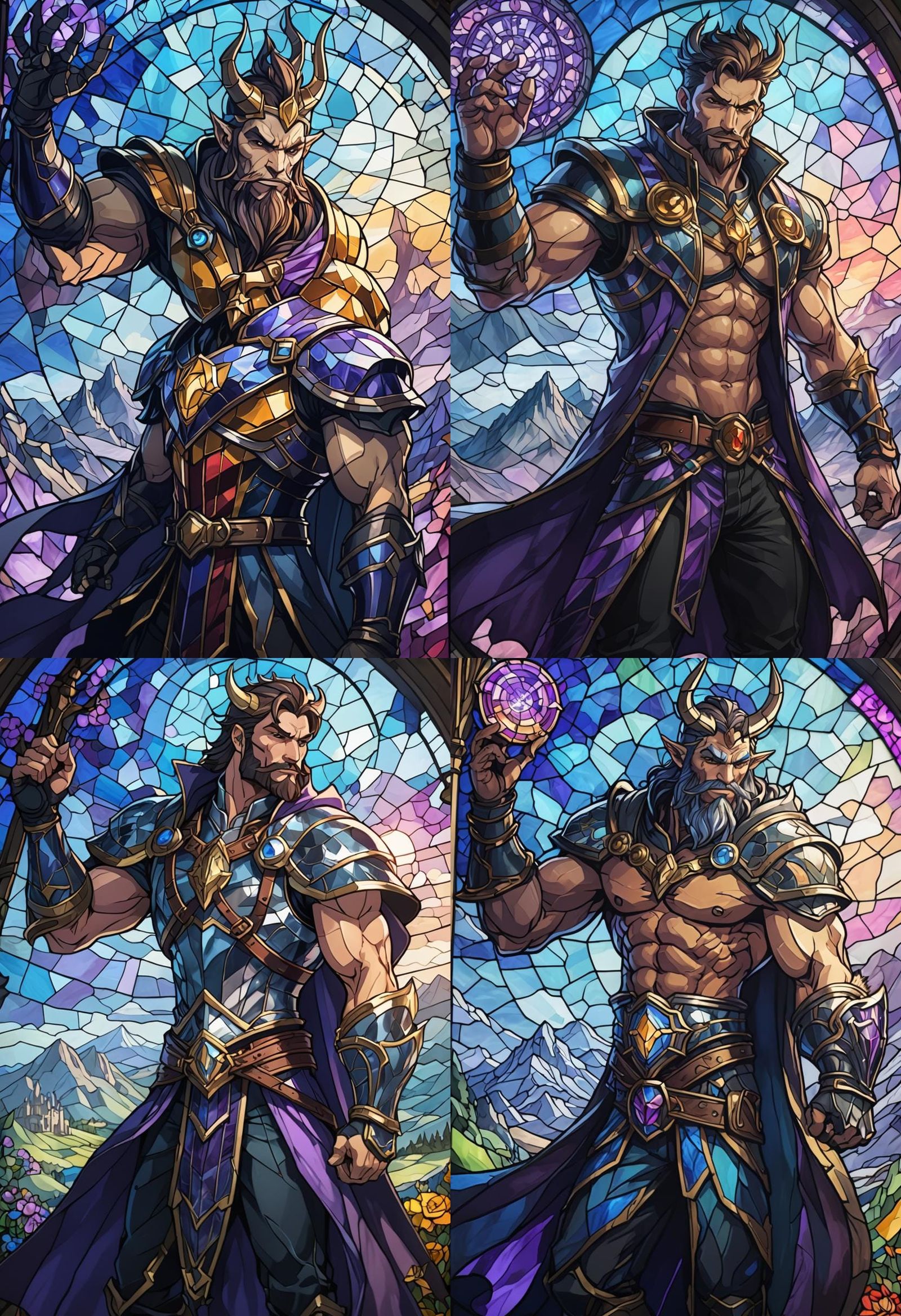 Sett from League of Legends in Stained Glass