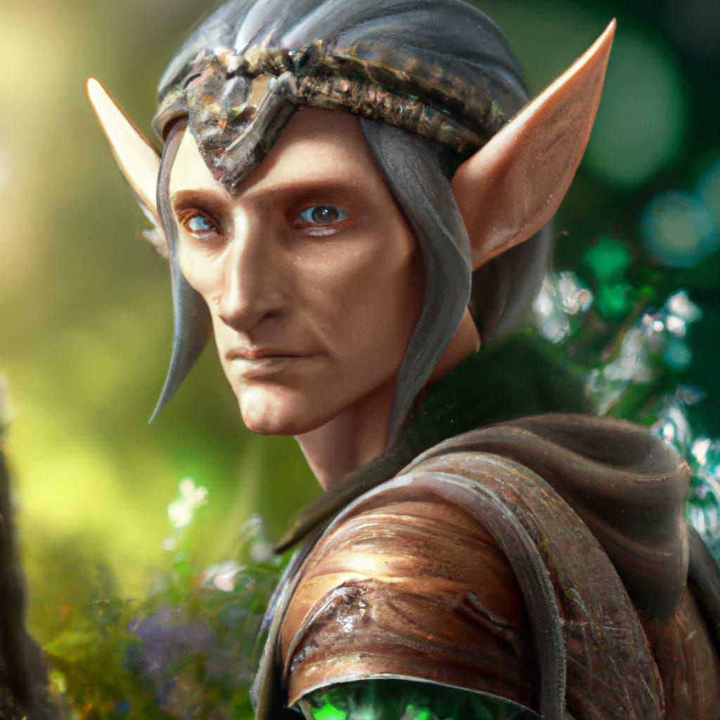 Fantasy Elf Druid Portrait in Artstation Style
