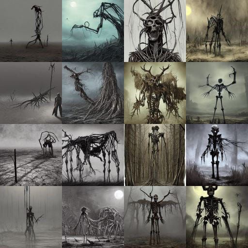 Siren Head Creature in Rusty Skin and Siren Head