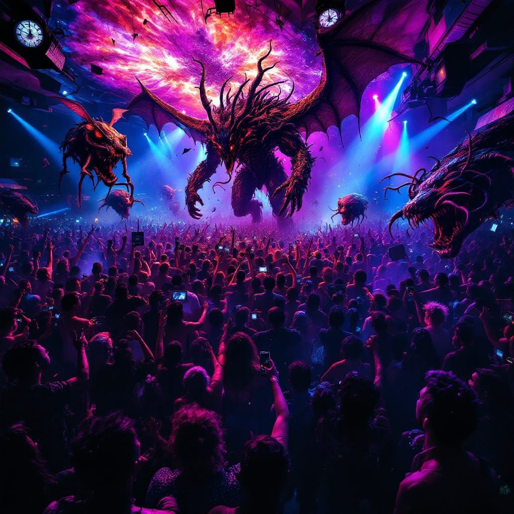 Demogorgons & Demodogs at a Neon Rave