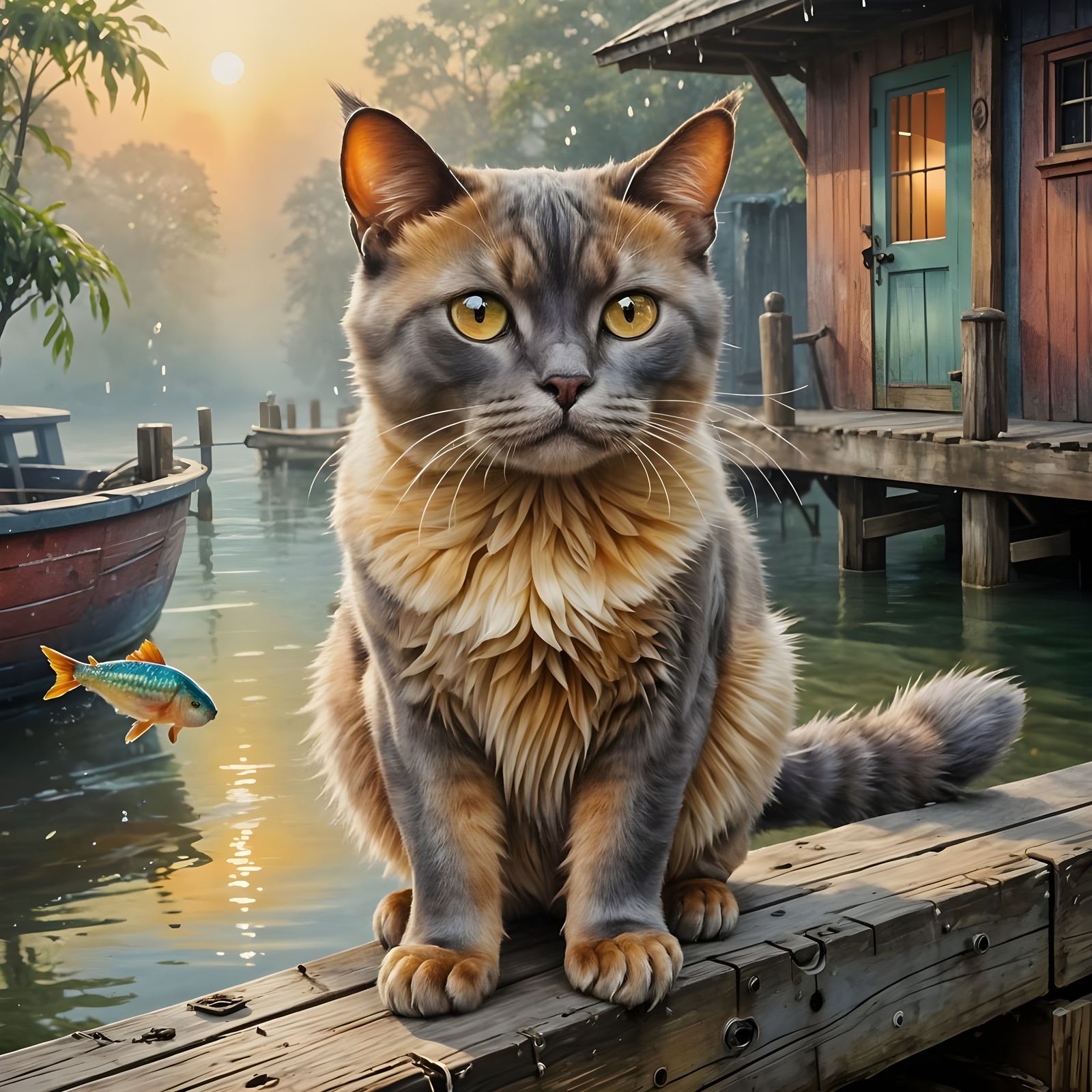 Abstract Water Droplet Suspension Macro Photo