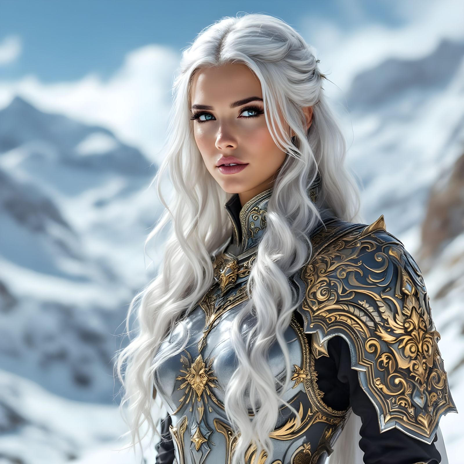 Ethereal Warrior in Winter Wonderland