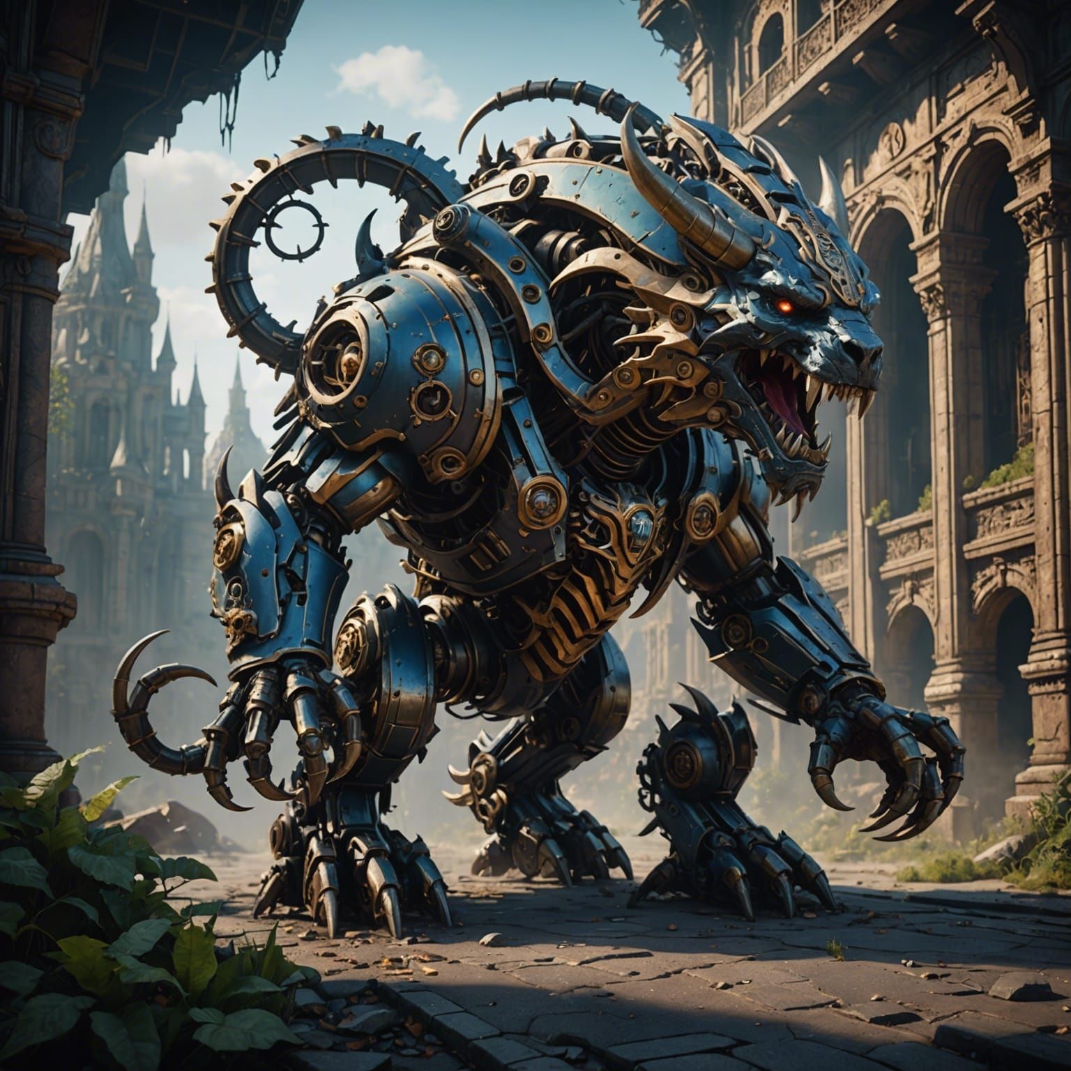 Mechanical Beast Concept Art in Unreal Engine 5