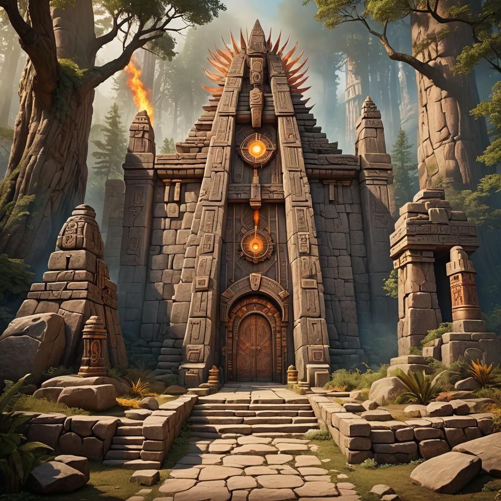 Fantasy Native American Temple Entrance