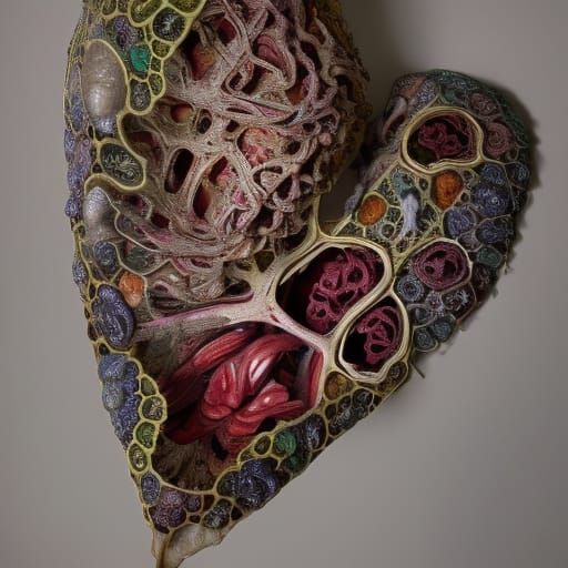 Organ Butterfly: Hyperdetailed Impasto-Style Anatomical Art