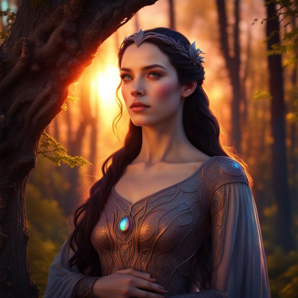 Beautiful Arwen Portrait with Prismatic Colors