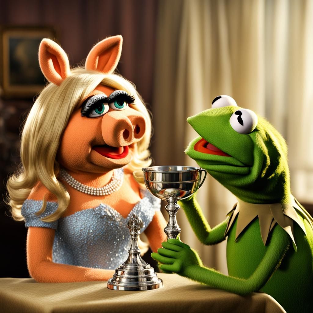 Miss Piggy Receives an Award from Kermit