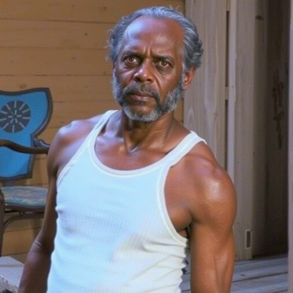 Stern Portrait of Weathered Man in Unreal Engine Style