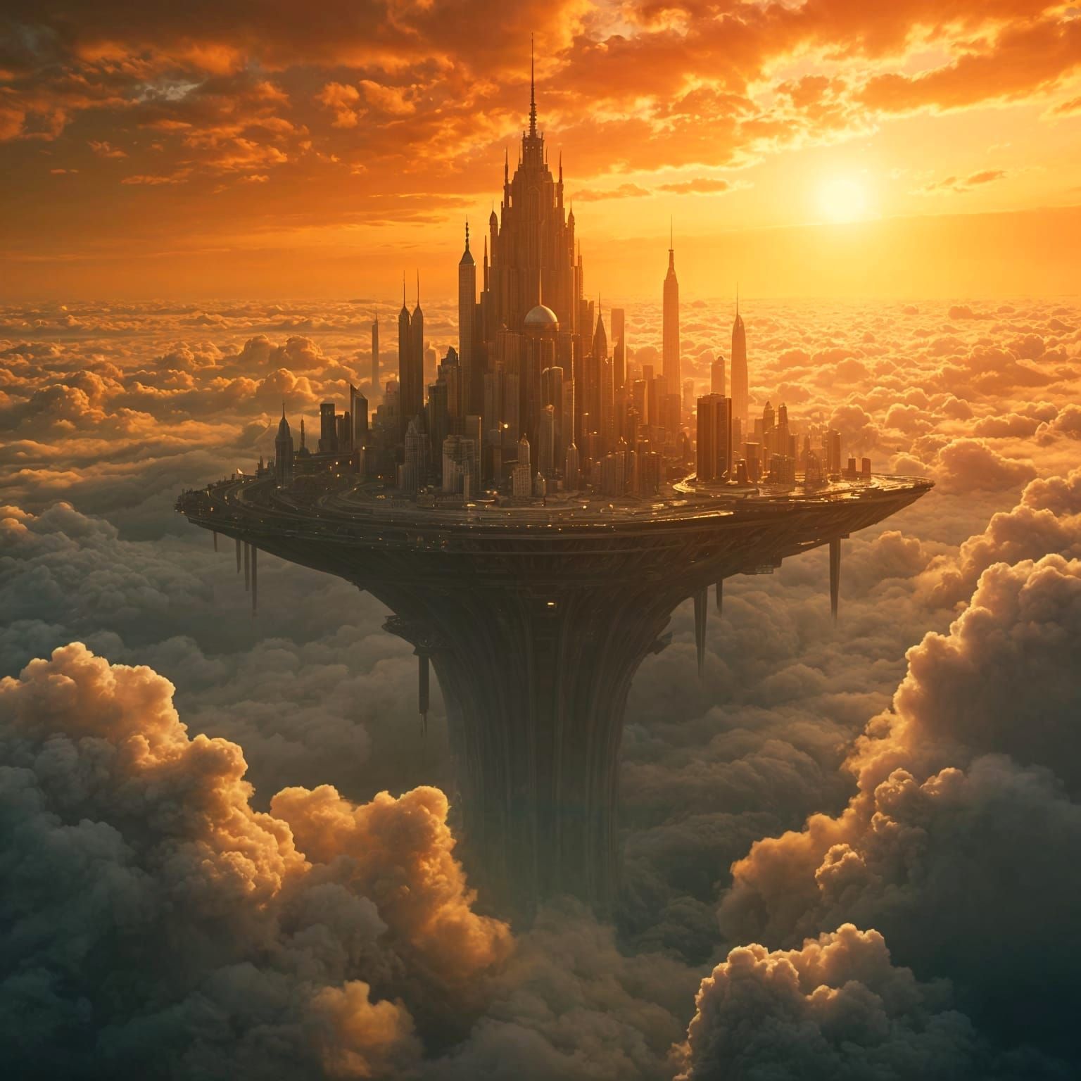 Floating Metropolis Above Venusian Clouds