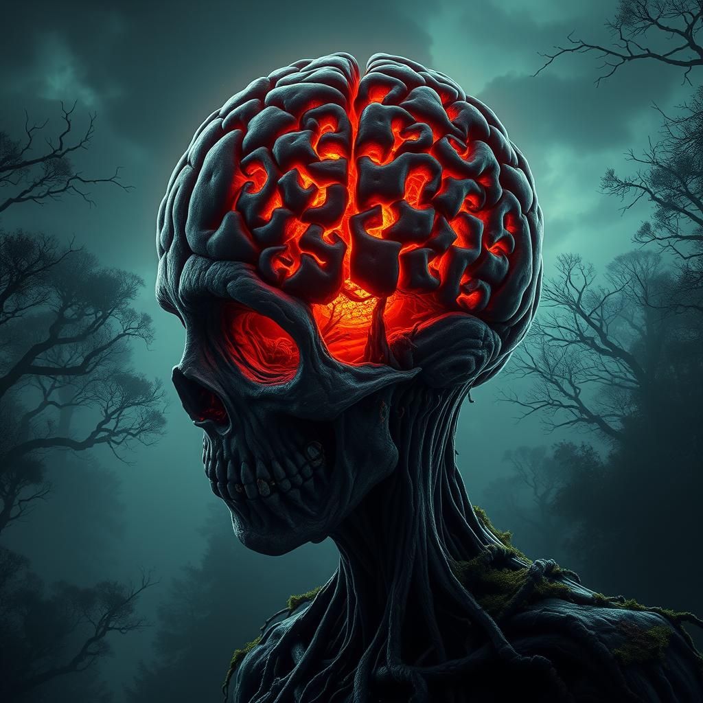 Surreal Zombie Brain Reveals Eerie Graveyard