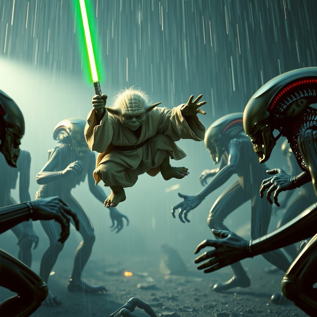 Yoda versus Xenomorphs