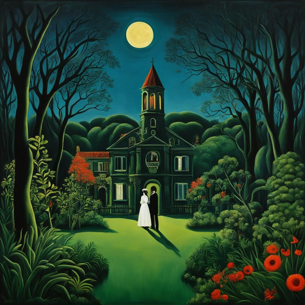 Vampire Blockbuster Poster in Rousseau, El Greco Style